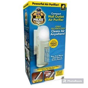 Lot of 2 Air Police Wall Outlet Air Purifier w/ LED Night Light Dust Pets Odors